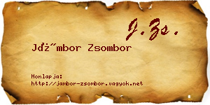 Jámbor Zsombor névjegykártya