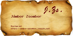 Jámbor Zsombor névjegykártya